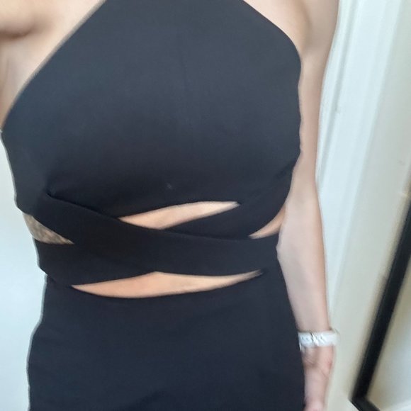 REVOLVE Nicholas black sleeveless cutouts cut outs formal dress gown - Picture 5 of 12